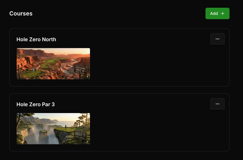 Course setup dashboard